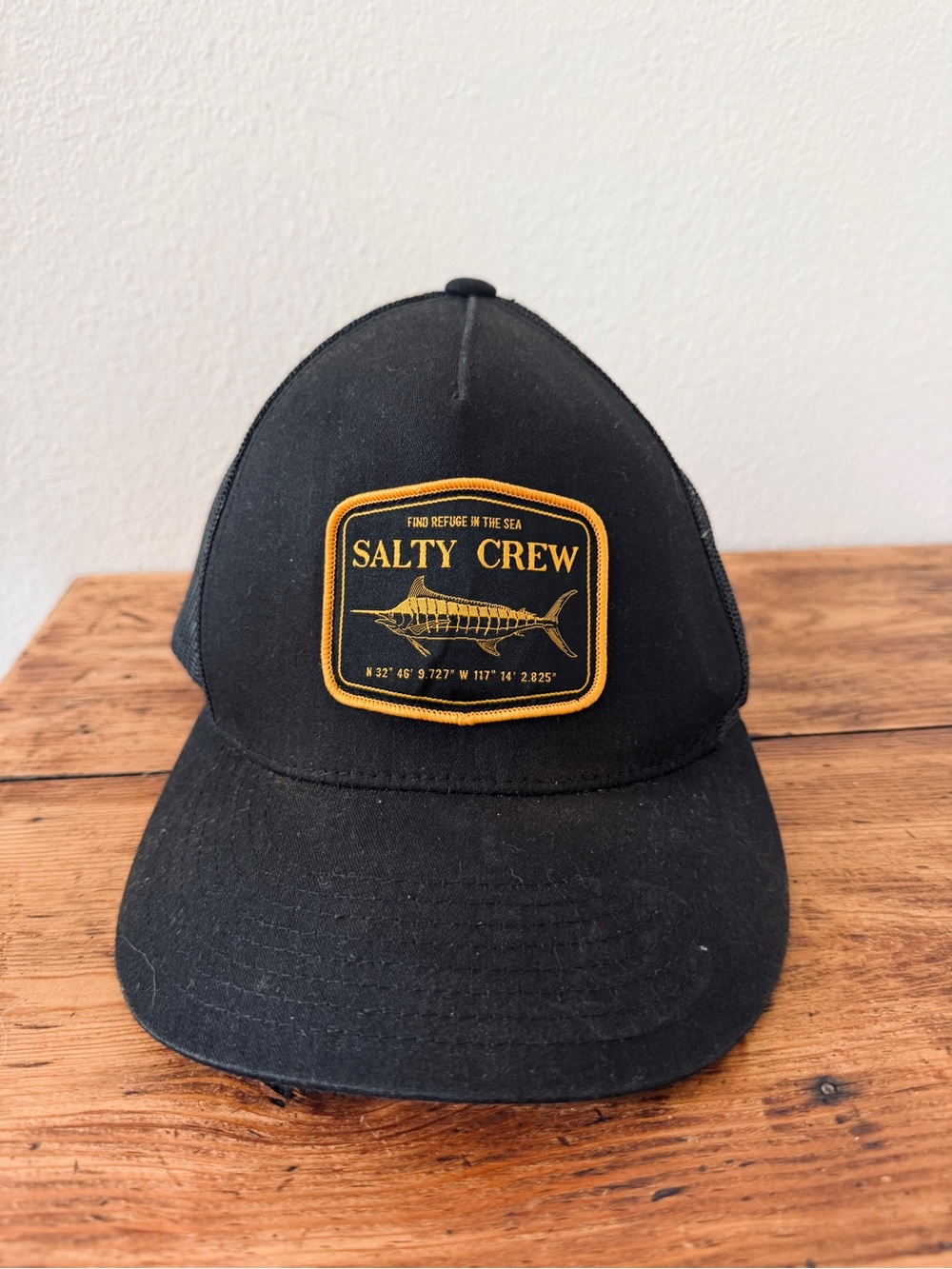 Salty Crew Black SnapBack Stealth Trucker Mesh Back Hat